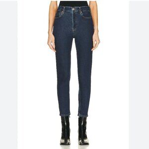 Re/Done Comfort Stretch 90s High Rise Ankle Crop Dark Rinse Jeans